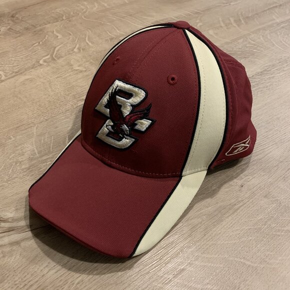 Reebok Boston College Eagles Baseball Cap Hat Fitted Large/XL Burgundy Logo BC - Picture 1 of 7